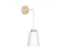 WONDERLAMP Wonderlamp Aplique de Pared Lasso Blanco y Madera con Altura Ajustable 1xE27
