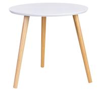 Wonderlust Deco - Mesa auxiliar de madera 3 patas blanca 50x50x46h cm Blanco 50x50x46h cm