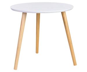 Wonderlust Deco - Mesa auxiliar de madera 3 patas blanca 50x50x46h cm Blanco 50x50x46h cm