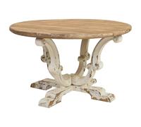Wonderlust Deco - Mesa de centro de madera acabado envejecido blanco 80x80x47h cm Blanco 80x80x47h cm White 80x80x47H cm
