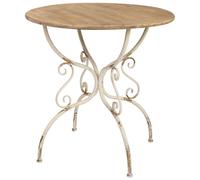 Wonderlust Deco - Mesa de madera y metal acabado envejecido 79,5x79,5x80 Blanco 79,5x79,5x80h cm White