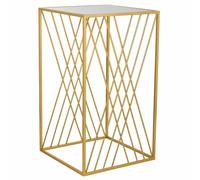 Wonderlust Deco - Mesa esquinera cuadrada de metal dorado 40x40x70 Dorado 40x40x70h cm