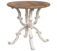 Wonderlust Deco - Mesa redonda de madera acabado envejecido D80x80x79h cm Blanco D80x80x79h cm White D80x80x79h cm