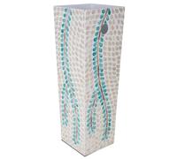 Wonderlust Deco - Paragüero cuadrado de madera acabado en capiz blanco 19x19x58 Multicolor 19x19x58h cm Multicolor 19x19x58h cm