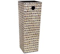 Wonderlust Deco - Paragüero cuadrado de madera y capiz 20x20x57h cm Dorado 20x20x57h cm