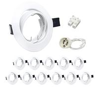 Wondlumi Juego de 12 focos empotrables LED con marco GU10 marco empotrable orientable focos LED redondos blancos de 68 mm in asquillo GU10