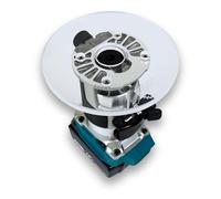 WOOD GRAN JUNKIE TrimFit Pro - Placa base redonda de 6 pulgadas para Makita RT0701C, XTR01Z- preperforada, acrílico fundido transparente de 3/8 pulgadas de grosor, base de enrutador para carpintería