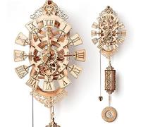 Wood Trick Pendulum Wall Clock Kit to Build, Wooden DIY Wall Clock Big - No Batteries - 3D Wooden Puzzle - 3D Wall Clock Mechanical Model