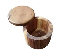 Wooden Salt Container - de almacenamiento magnética, Rustic Countertop Seasoning Holder, Durable Farmhouse Organizer, Natural Wood | Seasoning Pepper Sugar Cooking Meal Prep Outdoor Home Farmho
