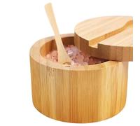 Wooden Salt Keeper - Table Bowl for Seasoning | Elegante tapa con fácil acceso Perfecto para salt Sugar Pepper and Gourmet Spices Support Organized Countertop and Dining Presentation for Everyday
