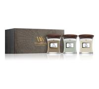 Woodwick Fireside + White Teak + Sand & Driftwood lote de regalo 3x85 g
