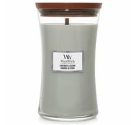 WoodWick Vela aromática Lavender & Cedar – gran reloj de arena, mecha crepitante 609,5 g