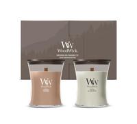 WoodWick Set de velas aromáticas, velas aromáticas con mechas crepitantes, hasta 60 horas de duración cada una, estuche de regalo, 2 unidades