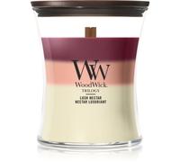 Woodwick Trilogy Lush Nectar vela perfumada con mecha de madera 275 g
