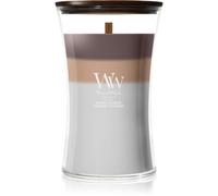 Woodwick Trilogy Radiant Cashmere vela perfumada con mecha de madera 610 g