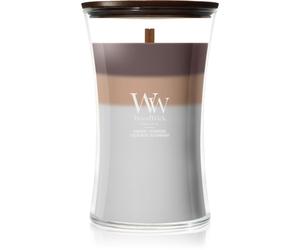 Woodwick Trilogy Radiant Cashmere vela perfumada con mecha de madera 610 g