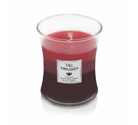 WoodWick Vela aromática Trilogy Sun Ripened Berries con mecha de madera, 275 g