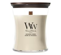 WoodWick – Vela perfumada Opulent Wood Patchouli Creme – mecha de madera – 275 g