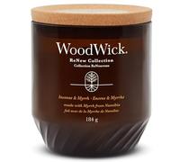 WoodWick Vela perfumada Incienso y Mirra, mecha crujiente, mezcla de cera de soja y coco 184 g