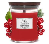 WoodWick - Vela aromática Crimson Berries - Mecha de madera crepitante - Mediana 275 g