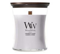 WoodWick Vela perfumada hourglass mediana | Lavanda y cedro | con mecha crepitante | Tiempo de combustión: hasta 60 horas En la playa