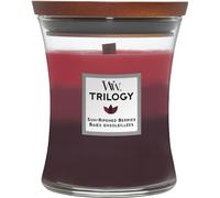 WoodWick Vela aromática Trilogy Sun Ripened Berries con mecha de madera, 275 g