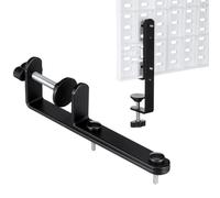 WOONEKY 2 Piezas Conector de Tablero Perforado de Mesa de Hierro Negro | Soporte Estable y Fácil Instalación, Diseño Versátil, para Escritorio y Organizador de Panel Perforado