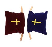 WOONEKY 2piezas Bolsa de Ofrenda de Hecha de Terciopelo con Asa de Madera para Colectas Servicios Religiosos Comunión y Donaciones Iglesias