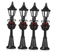 WOONEKY 4 Piezas Lámpara Decoración Farola Navideña Iluminado Farola Decoracion Navideña Tren En Miniatura Linterna Decorativa del Pueblo De Navidad Decoraciones Gente El Plastico
