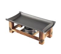 WOONEKY Parrilla para Barbacoa de Mesa Portátil y Compacta, Parrilla de Barbacoa Patio, Aluminio, Negra, Antiadherente, Resistente al Calor, para Reuniones Familiares y Fiestas