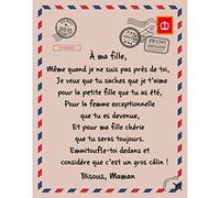 Wopohy Manta de franela con mensaje en francés a mi hija, para el invierno, cálida y suave, regalo para el sofá o la cama del hogar, regalo de cumpleaños o Año Nuevo.
