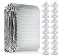 wordmouk 0.6x3 m Lámina Aislante de Burbujas de Aluminio Reflectante para Radiador, Barrera de Vapor, Panel Reflector, Rollo de Aislamiento Térmico para Pared, Loft, Barco, Caravana