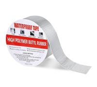 wordmouk 5cm x 5m Cinta de Butilo Impermeable Autoadhesiva Cinta Adhesiva para Fugas de Agua Cinta Sellador Adhesivo Aluminio Cinta de Reparación para Techo Plano Tuberías Grietas Goteras