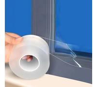 wordmouk Cinta Aislante Termica para Ventanas y Puertas 5cmx10m Transparente Burlete Autoadhesivo de Ventana Tira de Sellado para Invierno Antipolvo Aislamiento Acústico Prueba de Viento y Agua