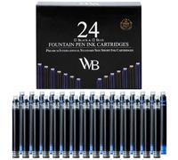 Wordsworth & Black Cartuchos de Tinta Estilográfica, 24 uds, Negro/Azul