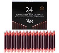 Wordsworth & Black Cartuchos de Tinta Estilográfica, 24 uds, Rojo