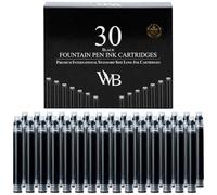 Wordsworth & Black Cartuchos de Tinta Estilográfica, 30 uds, Negro