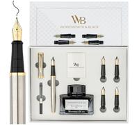 Wordsworth & Black Juego de Pluma Estilográfica con Tinta y Cartuchos, Convertidor de Recarga, Puntas de Repuesto, Paquete Premium para Diario y Caligrafía