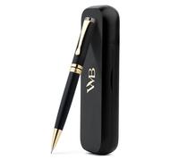 Wordsworth & Black Juego Portaminas de Bambú 0,7mm - Mecanismo de Giro - Escritura y Dibujo Profesional - 20 Minas HB, Estuche de Regalo [Madera Negra]