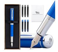Wordsworth & Black Mini Pluma Estilográfica de Bolsillo, Plumín Medio, Azul