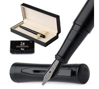 Wordsworth & Black Set de Pluma Estilográfica de Lujo, Plumín Ancho, Negro