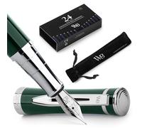 Wordsworth & Black Set de Pluma Estilográfica de Lujo, Plumín Medio, Verde