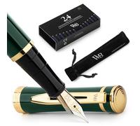 Wordsworth & Black Set de Pluma Estilográfica de Lujo, Plumín Medio, Verde