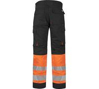 Work Team Pantalón Multibolsillos Combinado Alta Visibilidad. Cintas Reflectantes Diferentes tamaños. Hombre Negro+Naranja A.V. 48
