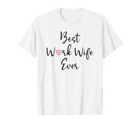 Work Wife Women Best Work Wife Ever Office Coworker Bestie Camiseta gráfica económica, Hombre, Blanco, M