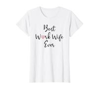 Work Wife Women Best Work Wife Ever Office Coworker Bestie Camiseta gráfica económica, Mujer, Blanco, L