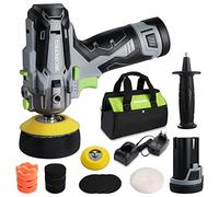 WORKPRO 12V Pulidora Coche, Mini Pulidora Inalámbrica, Máquina de Pulir, Lijadora para Automóvil, Pulidora con 19 Accesorios, 2 Baterias, Discos de Espuma, Pulir y Encerar Automóviles