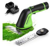 WORKPRO 12V Tijera Cortacésped y Arreglasetos 2 en 1, Cortasetos Eléctrico para Césped y Arbustos con 2 Cuchillas, Tijeras Eléctricos de Jardín con Batería y Cargador