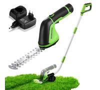 WORKPRO 12V Tijera Cortacésped y Arreglasetos 2 en 1, Cortasetos Eléctrico para Césped y Arbustos con Alargador, 2 Cuchillas, Tijeras Eléctricos de Jardín con Batería y Cargador