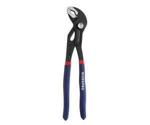 WORKPRO Alicates Curvos para Bomba de Agua 250 mm, Alicates Extensibles, Tenaza para Bombas de Agua, Alicate de Pico de Loro con Ranura Curvada